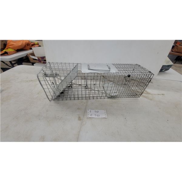 Galvanized Steel Wire Mesh Live Animal Trap with Spring-Loaded Door and Trip Plate 7 x 7 x 24"
