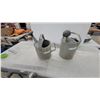 Image 1 : Vintage Galvanized Steel Corrugated Watering Cans with Rose Sprinkler Heads, Set of 2