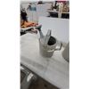 Image 2 : Vintage Galvanized Steel Corrugated Watering Cans with Rose Sprinkler Heads, Set of 2