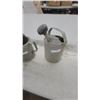 Image 3 : Vintage Galvanized Steel Corrugated Watering Cans with Rose Sprinkler Heads, Set of 2