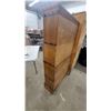 Image 4 : Antique Oak Stacking Barrister Bookcase with Metal Bands, Four Sections No Glass