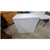 Image 1 : White Two-Lid Chest Freezer with Internal Wire Basket 34 x 31 x 22"