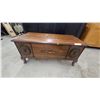 Image 1 : Traditional Style Wooden Console Cabinet with Carved Reeded Trim and Cabriole Legs19 x 40 x 18"