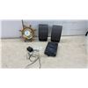 Image 1 : Wempe Chronometerwerke Hamburg Ship's Wheel Clock, Sony Cassette Recorder, RCA Speakers No Power
