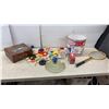 Image 1 : Tinkertoy Ultra Construction Set, Wooden Loon Box, Spalding Racquet, Disney Baseball