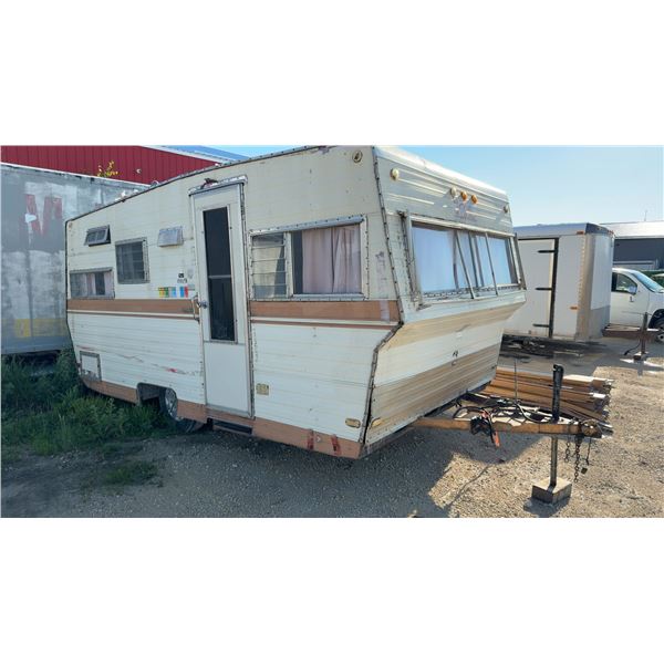 1972 HaiCo Skylark Camper. Approx 16ft. Has Stove, Fridge, Furnace (Not Known if Working).