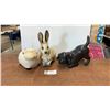 Image 1 : Austin Prod. Inc. 1985 Black Lab Statue, Rabbit Statue, & Sheep Statue