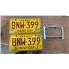 Image 4 : Vintage Ford Model T Station Wagon Sign, Framed Art, and Manitoba License Plates