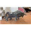 Image 3 : Marble Bull Sculpture, Stacked Stone Cat Sculpture, & Glass Ashtray
