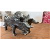 Image 4 : Marble Bull Sculpture, Stacked Stone Cat Sculpture, & Glass Ashtray