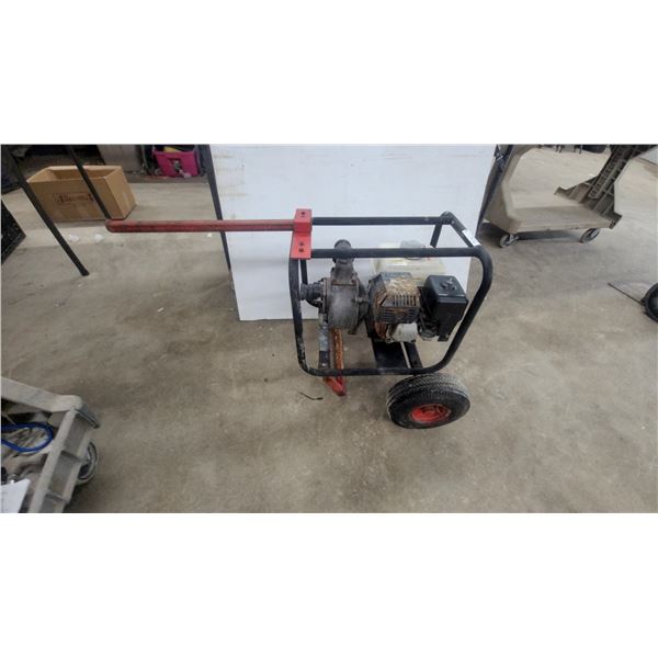 Honda GX200 Gas-Powered Portable Water Pump 2" on Wheeled Cart Owner Stated Working Condition