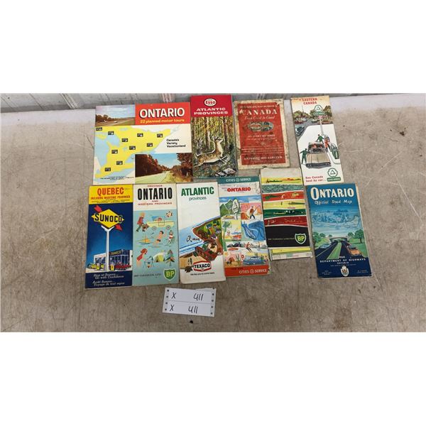 Vintage Canadian Road Maps, Esso, Sunoco, BP, Texaco, Cities Service, Imperial Oil and More