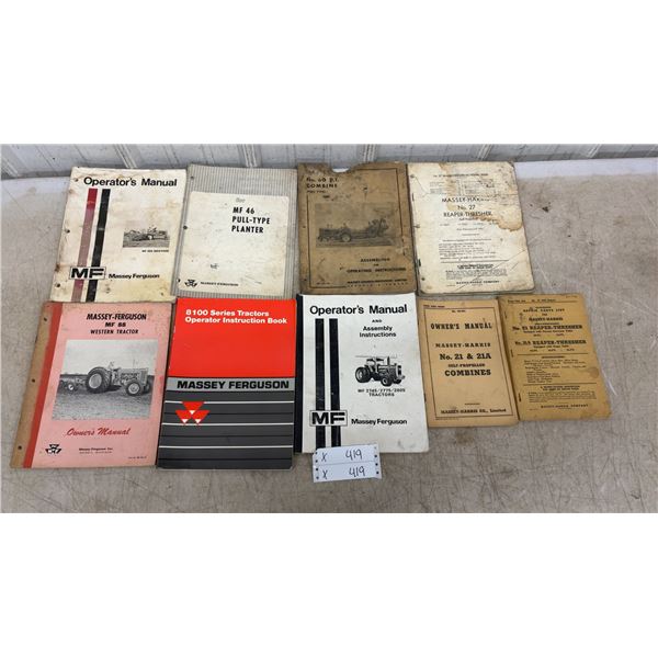 Massey Ferguson and Massey-Harris Tractor, Combine and Implement Manuals