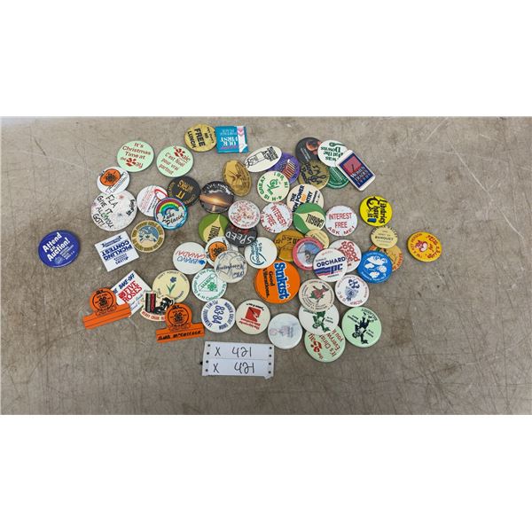 Collection of Assorted Vintage Pin-Back Buttons