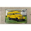 Image 2 : GMC Gasoline Diesel Wall Clock and Blue Bird 1937 School Bus Embossed Metal Sign- Clock Diameter