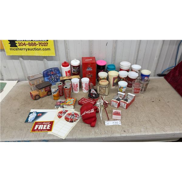 Coca-Cola Memorabilia Collection: Drinkware, Ornaments, Tins, Playing Cards, Signs, Straws and More