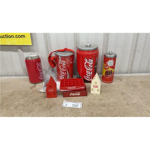 Coca-Cola Collectibles Including Can-Shaped Cookie Jar, Coca-Cola Speaker With Strap, Tumbler