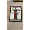 Image 4 : Coca-Cola Collectibles: Button Sign, Fountain Service Memo Board, Mirror, and 1989 Wall Clock