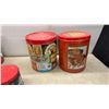 Image 2 : Collection of Vintage Coca-Cola Collectible Tins with Santa, Racing, and 3 Ad Designs Posters