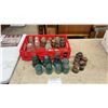 Image 1 : Collection of Vintage Glass and Ceramic Utility Pole Insulators in Crate