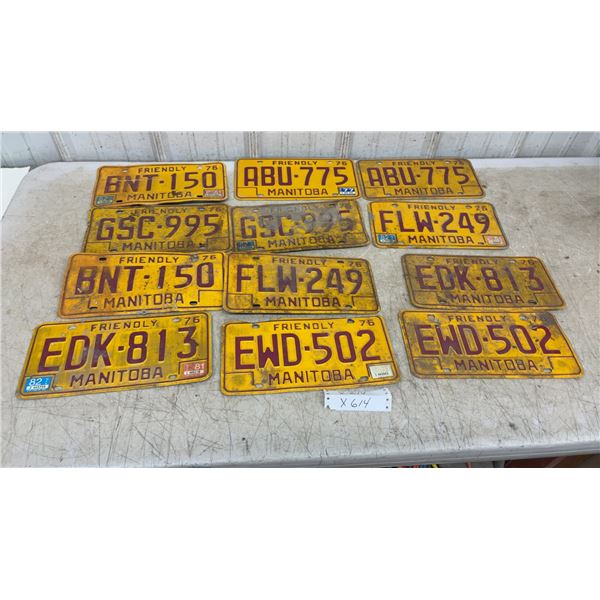 12 Manitoba License Plates