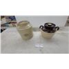 Image 1 : Medalta Potteries Ltd. Stoneware Crock and Two-Tone Bean Pot with Lid