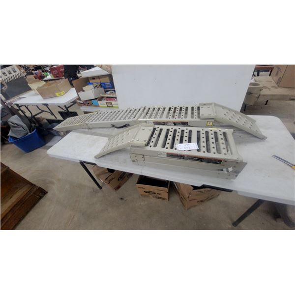 Loading Folding Metal Ramps a Pair