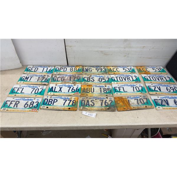 20 Manitoba License Plates, Including Personalized Plate "GTOVRIT