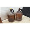Image 2 : Six Vintage Amber Glass Purex / Bleach Gallon Jugs With Handles, Late 1920s to 1940s
