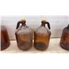 Image 4 : Six Vintage Amber Glass Purex / Bleach Gallon Jugs With Handles, Late 1920s to 1940s