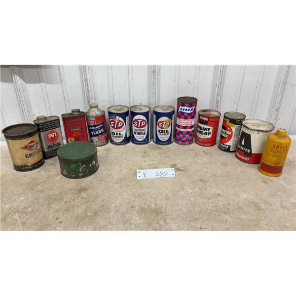 Vintage Automotive Tins Including STP, Wynn's, Shell, Alemite, Steed, Minwax, DuPont and More