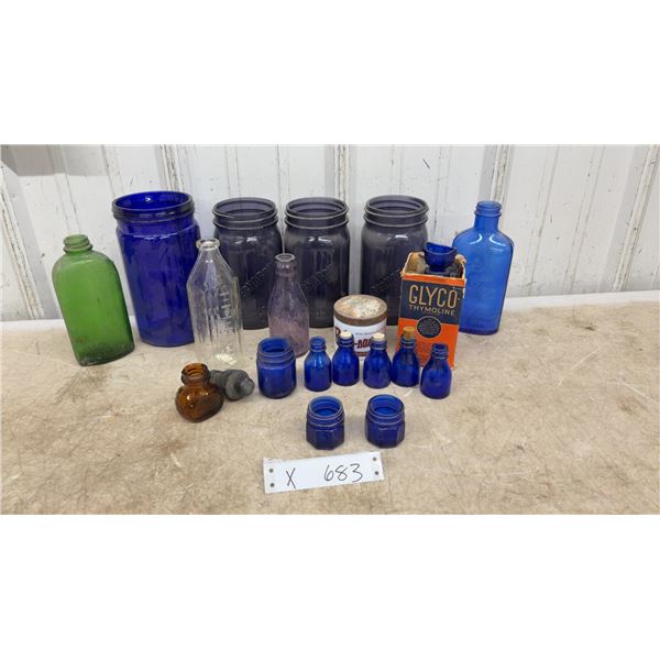 Vintage Medicinal Glass Bottles and Jars Including Bernardin Mason Jars, Glyco-Thymoline and More