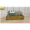 Image 1 : Vintage Coca-Cola Yellow Wooden Crate with 24 Assorted 6 1/2 oz. Green and Clear Glass Bottles