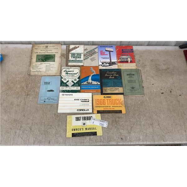 1967 Firebird, 1961 Rambler, 1936 Chev Passenger Car Manuals and Others