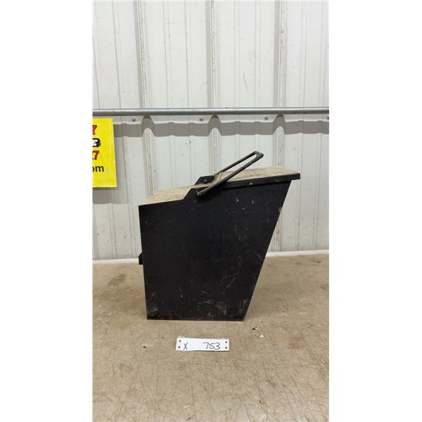 Coal Shuttle with Hinged Lid,Handle, and Side Handle