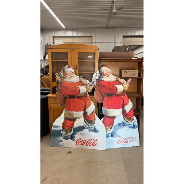 Coca-Cola Santa Cardboard Standee Displays, Set of 2