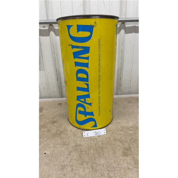 Vintage Spalding Pressure Packed Tennis Ball Can, 19.5" Tall