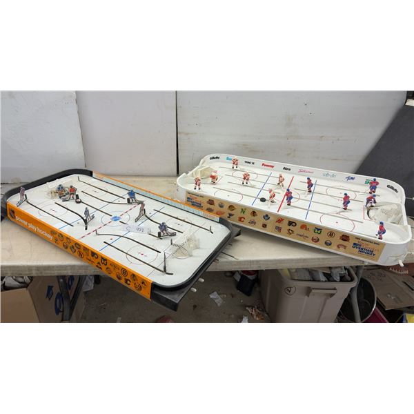 Coleco NHL Power Play Hockey and Wayne Gretzky's Overtime Hockey Rod Hockey Games