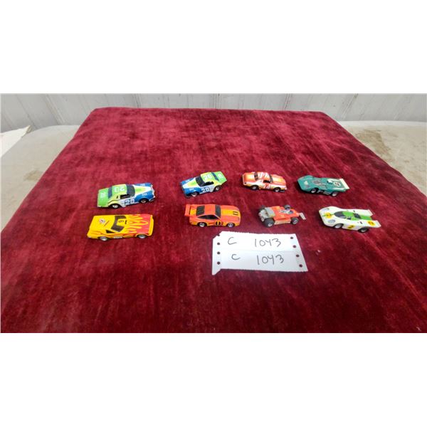 8x H.O. Vintage Toy Racing Cars, Including #9 Flame, #20 Racers, #14 350CI, #2 Racers and More
