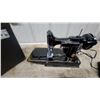 Image 2 : Singer Featherweight 221 Sewing Machine With Case, Foot Pedal, Thread and More