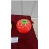 Image 6 : Ceramic Bear Cookie Jar with Red Sweater and Green Trim and Tomato Cookie Jar Vintage