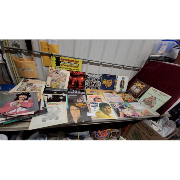 Vinyl Record Lot Including Chuck Mangione, Neil Diamond, Thin Lizzy, The Sting Soundtrack