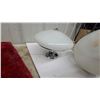 Image 5 : 3 Vintage Milk Glass Flushmount Ceiling Light Fixtures with Chrome and Metal Mounting Hardware