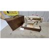 Image 1 : Singer Stylist Model 500 Sewing Machine, Mid-1960s, Cream Finish, Portable Wooden Case