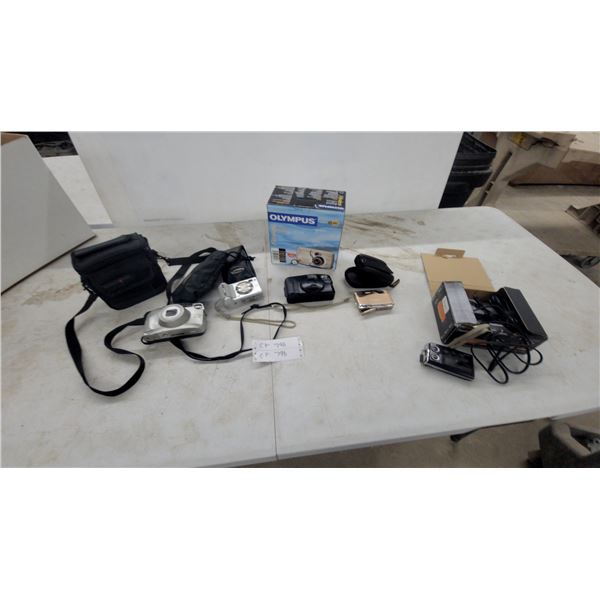 Samsung, Canon, Fujifilm, and Olympus Digital and Film Cameras With Cases and More