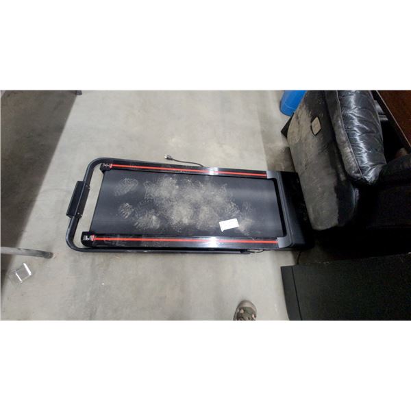 Compact Electric Folding Treadmill Walking Pad with Red Side Stripes and LED Indicators