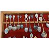 Image 2 : Collection of Souvenir Spoons Featuring State and Provincial Emblems in Glass-Top Wooden Display