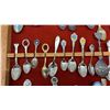 Image 5 : Collection of Souvenir Spoons Featuring State and Provincial Emblems in Glass-Top Wooden Display