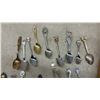 Image 8 : Collection of Souvenir Spoons Featuring State and Provincial Emblems in Glass-Top Wooden Display