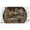 Image 3 : Round Wall Plaque with Embossed Village Scene, 11 1/2" Diameter
